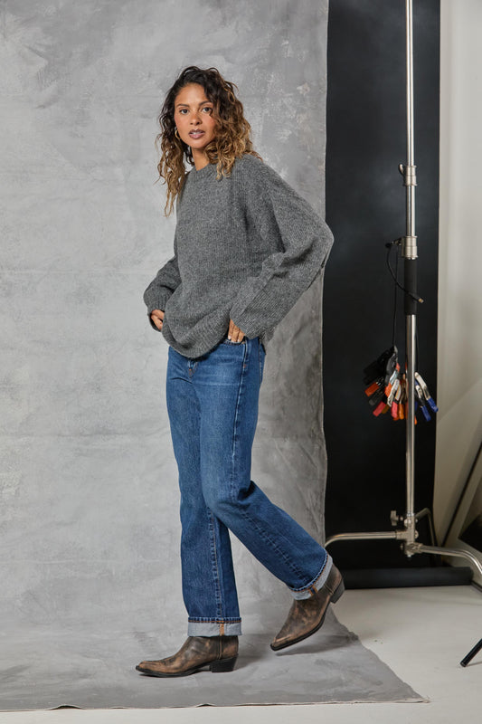 Boyfriend Sweater in Charcoal