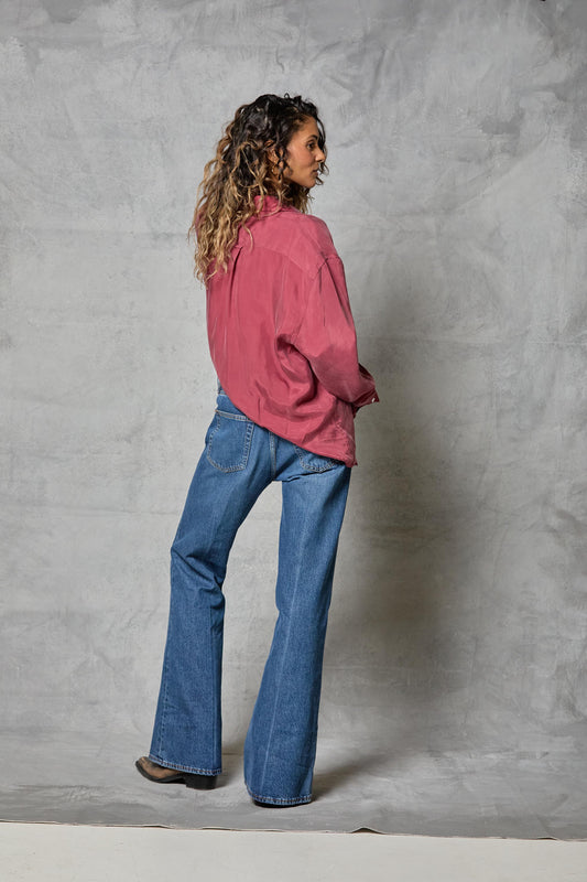 Slim Repeat Shirt in Berry
