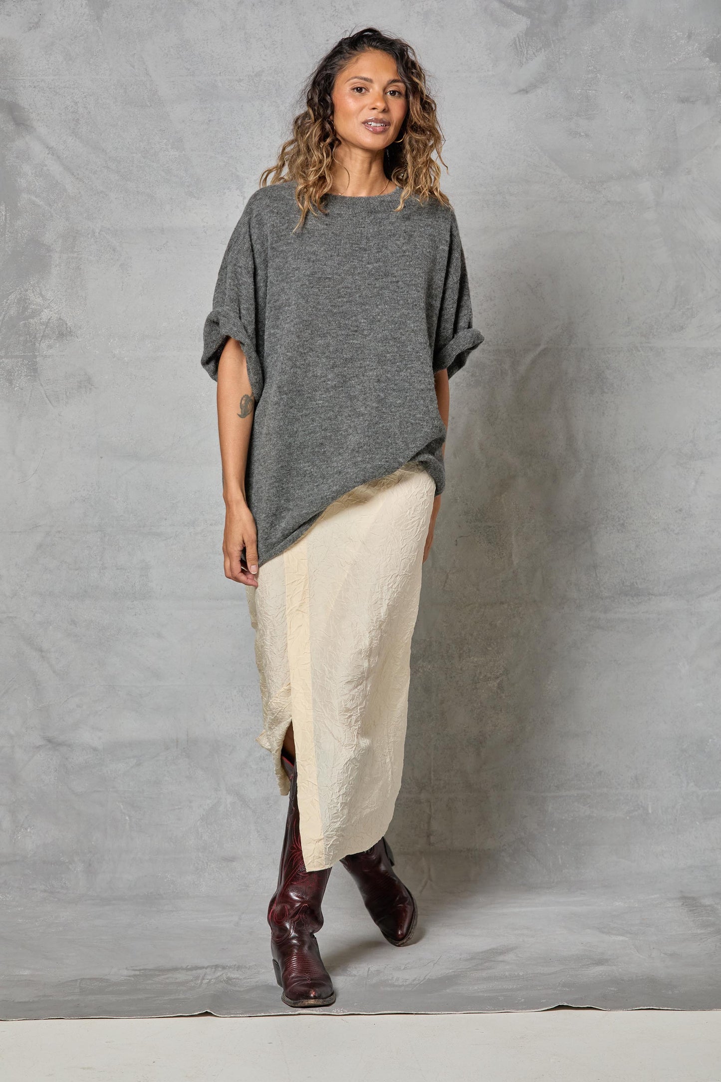 Café Skirt in Silk - Ivory