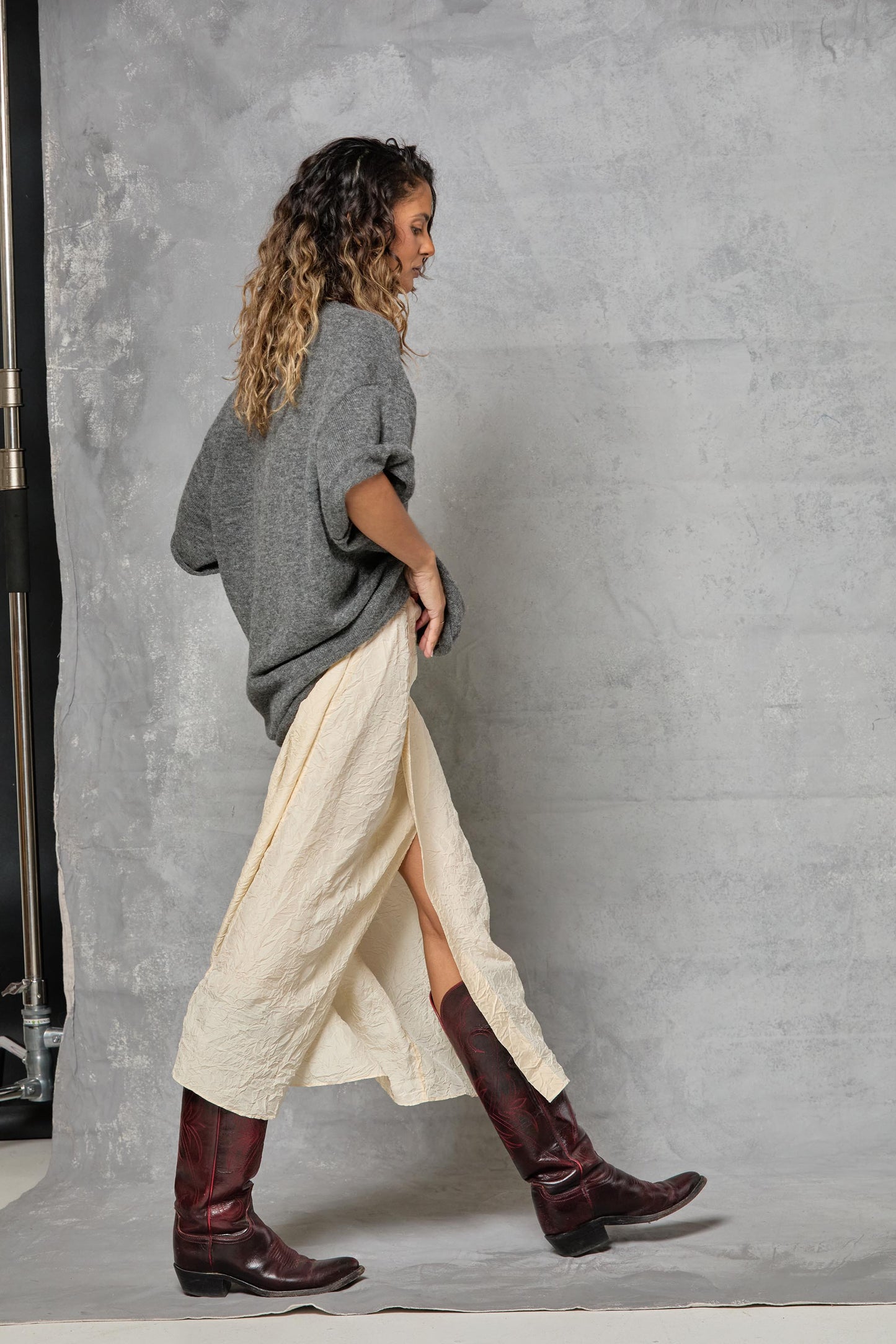 Café Skirt in Silk - Ivory