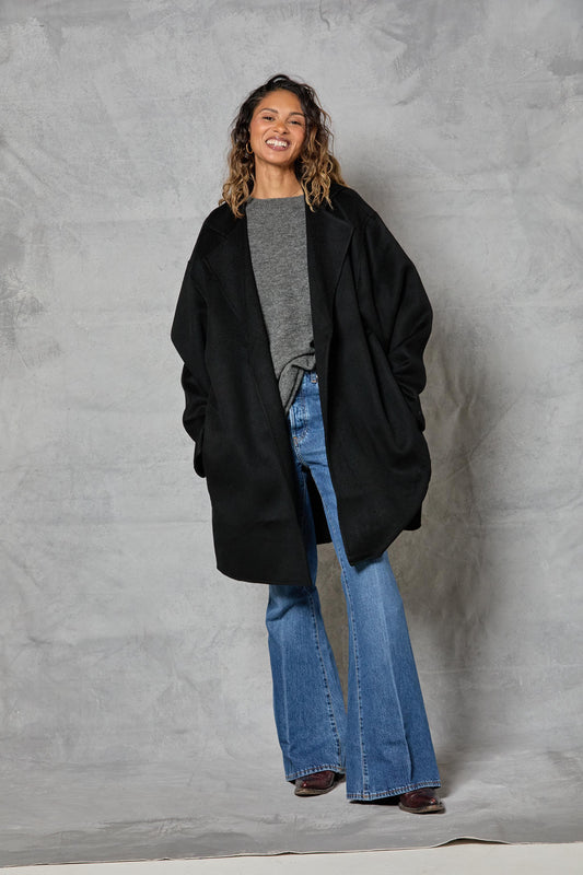 Stable Coat in Wool - Black