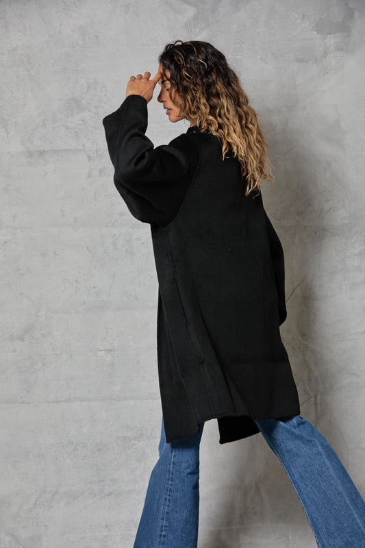 Stable Coat in Wool - Black
