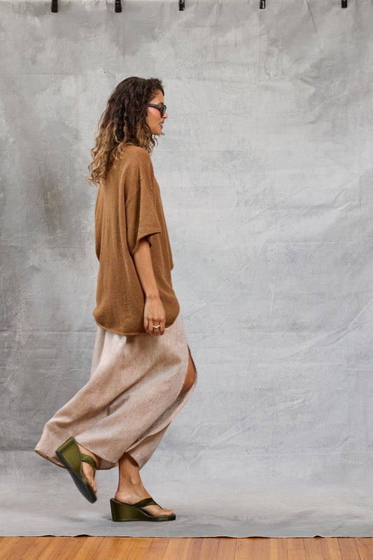 Boyfriend Knit Tee in Latte