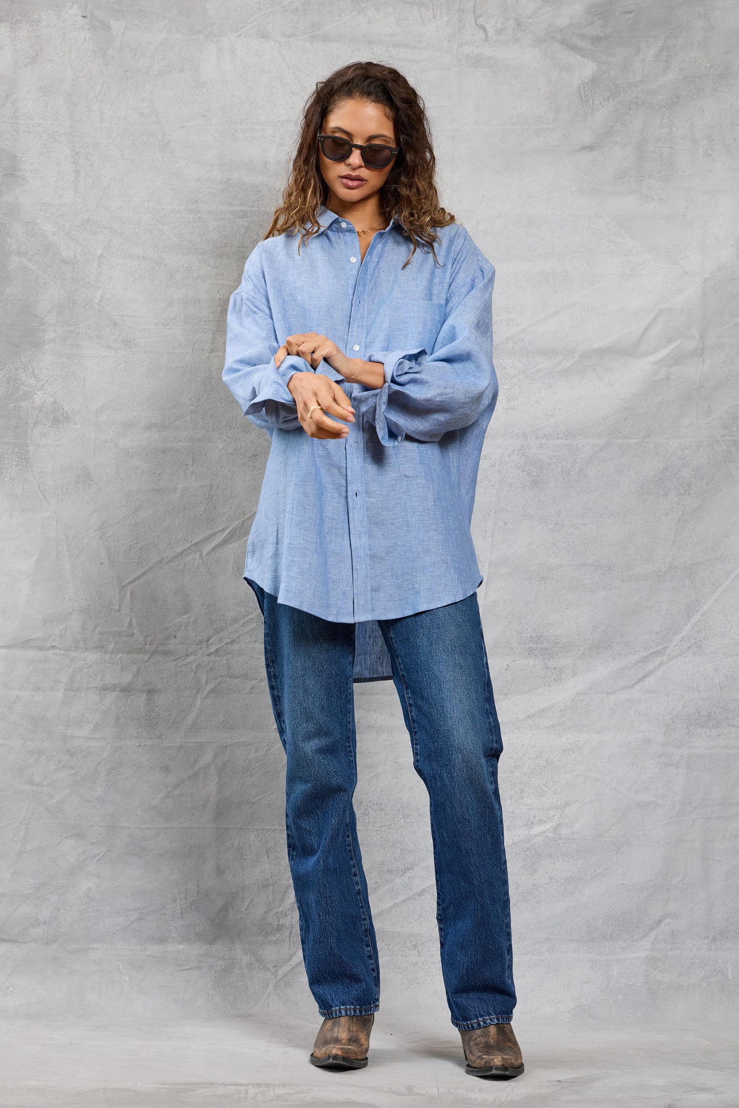 Repeat Shirt in Linen - Chambray