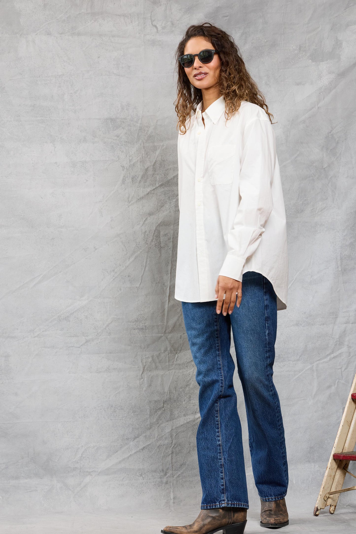 Slim Repeat Shirt in White