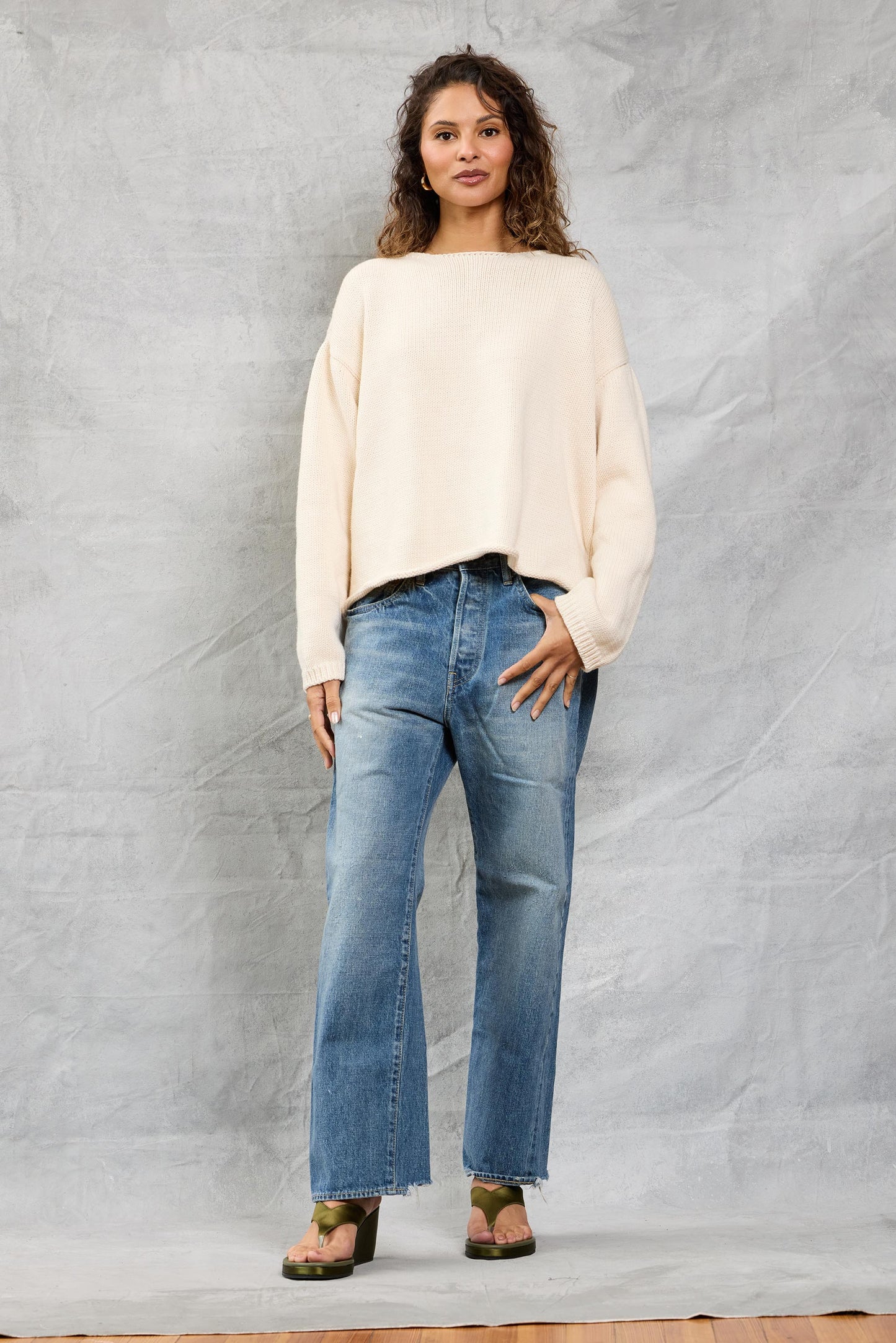 Winona Reversible Sweater in Ivory