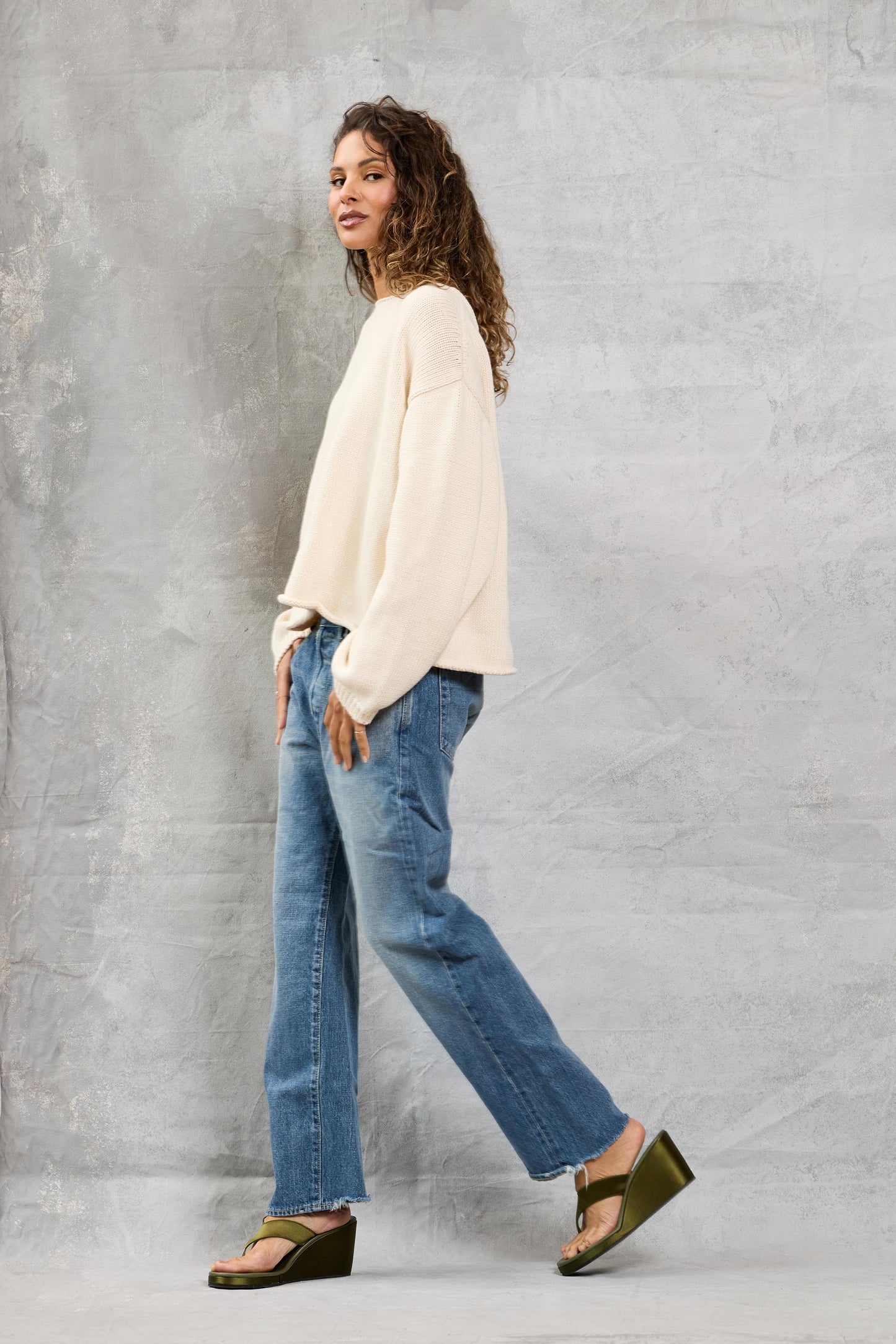 Winona Reversible Sweater in Ivory