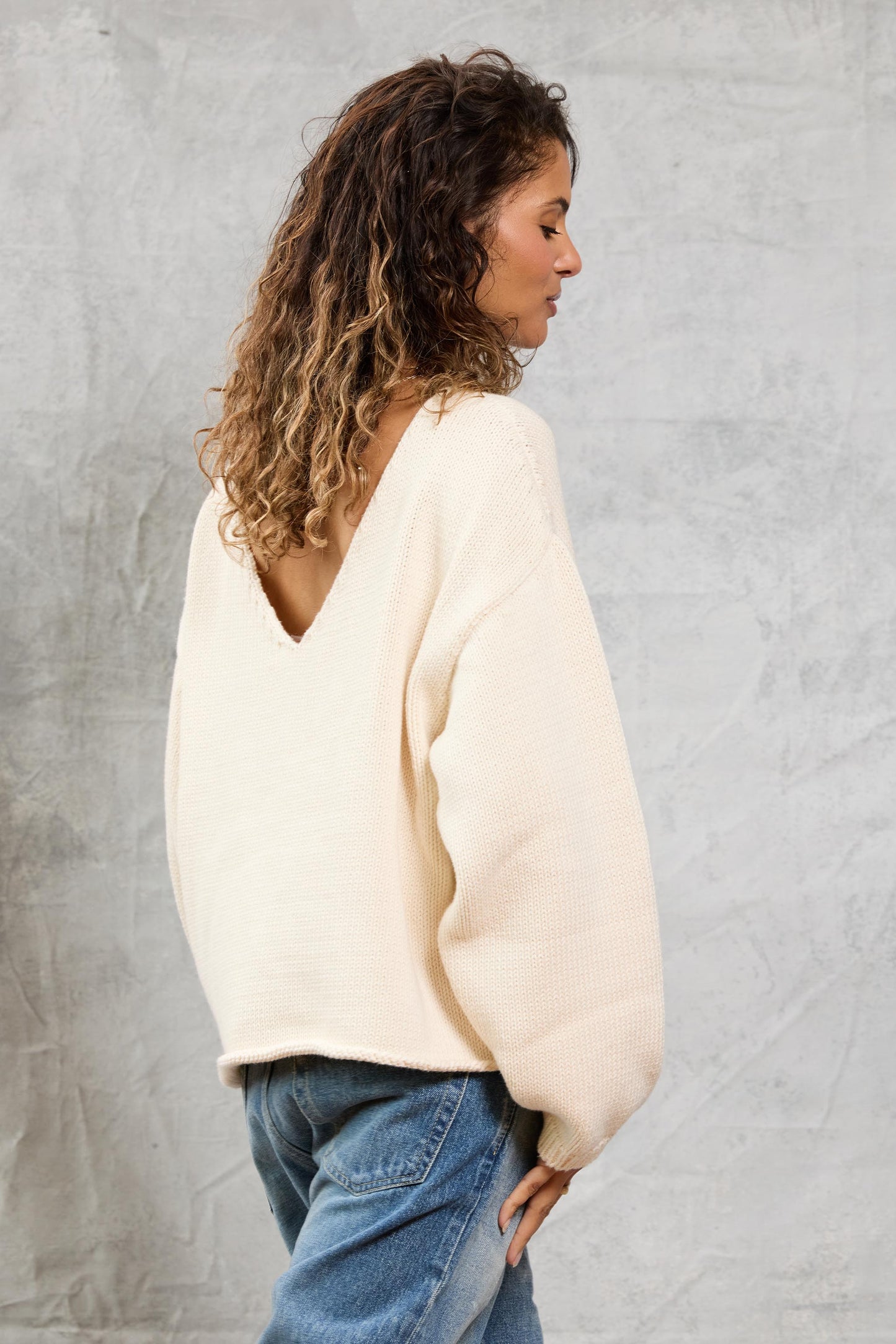 Winona Reversible Sweater in Ivory