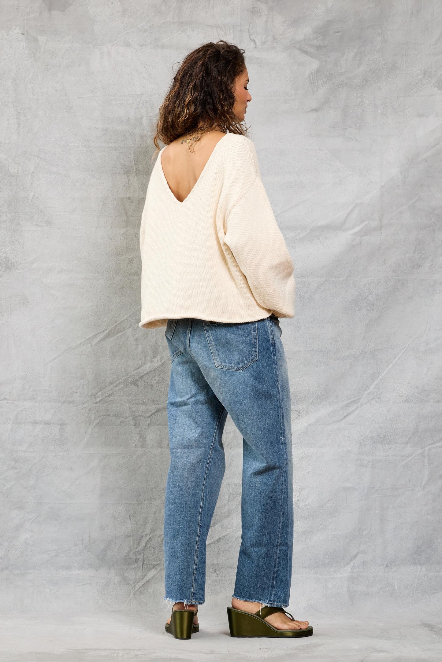 Winona Reversible Sweater in Ivory