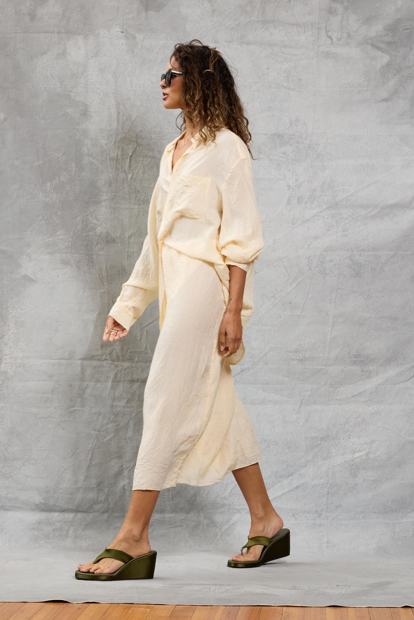 Café Skirt in Silk - Ivory