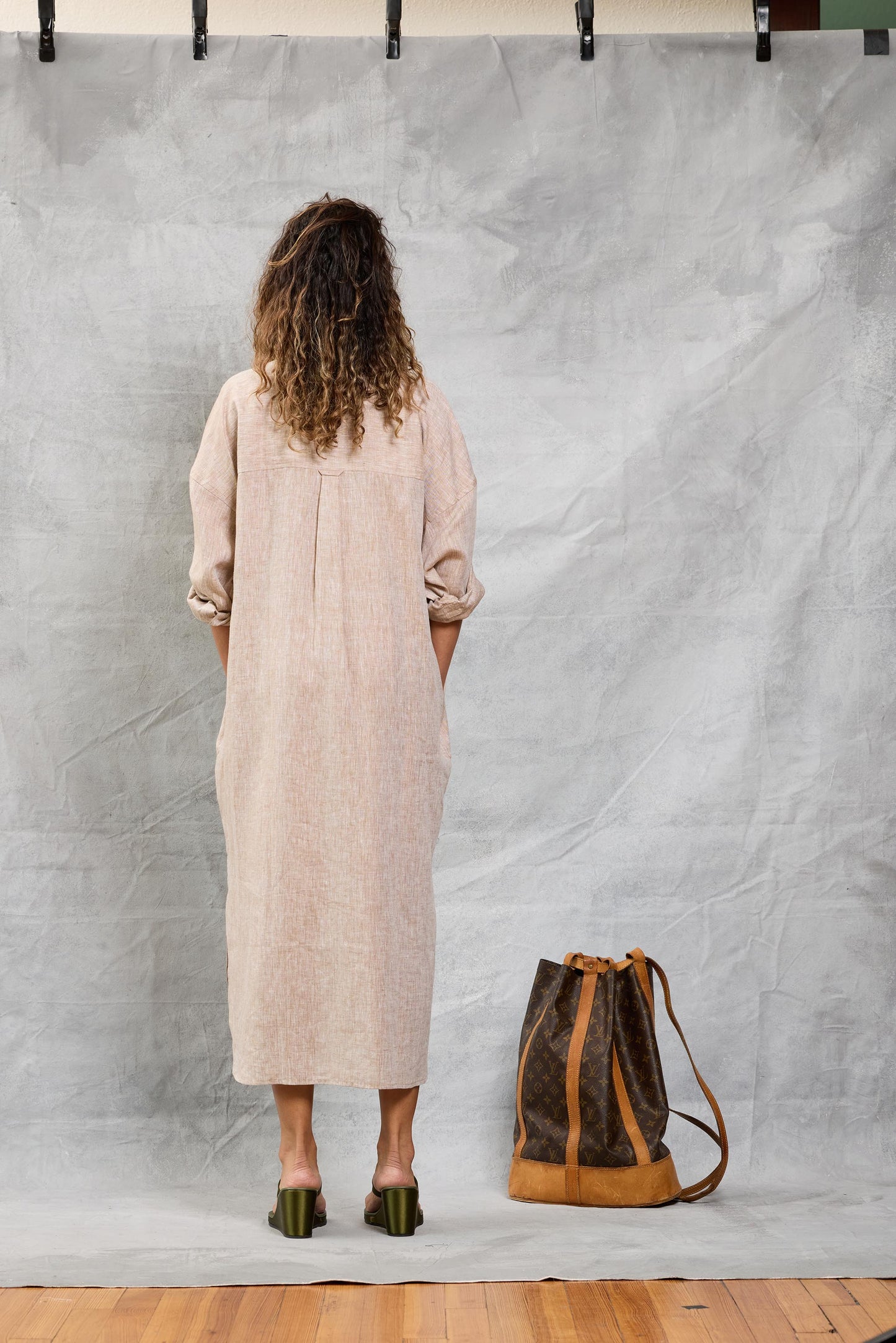 Florence Shirt Dress in Khaki
