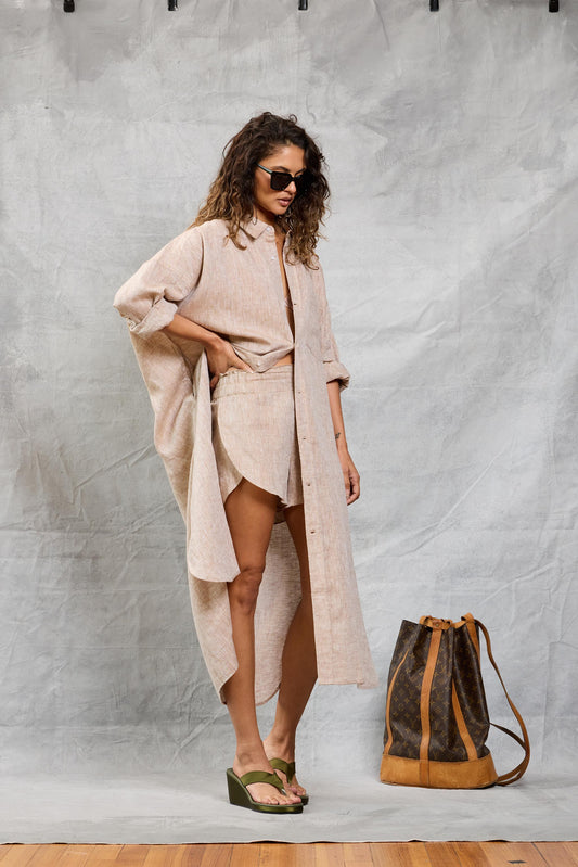 Running Short in Linen - Khaki