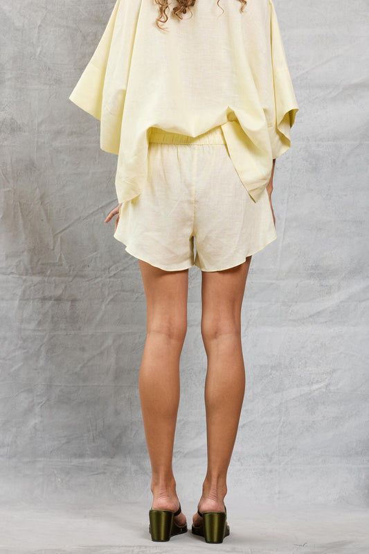 Running Short in Linen - Lemon