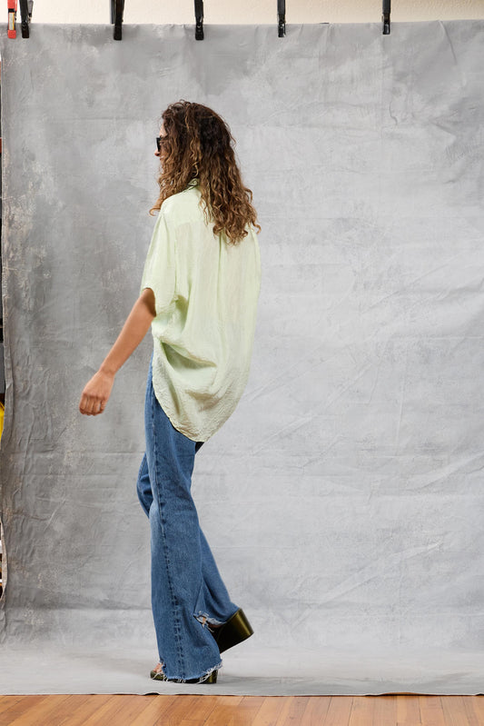 Riviera Shirt in Silk - Key Lime