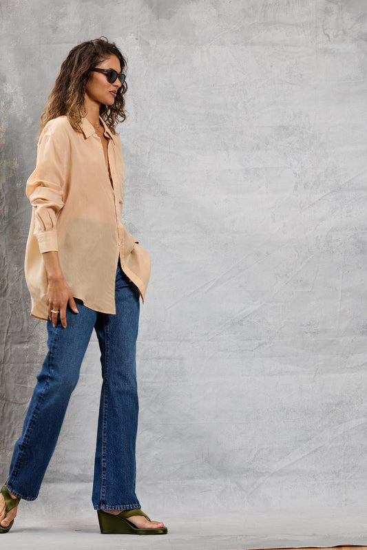 Slim Repeat Shirt in Nude
