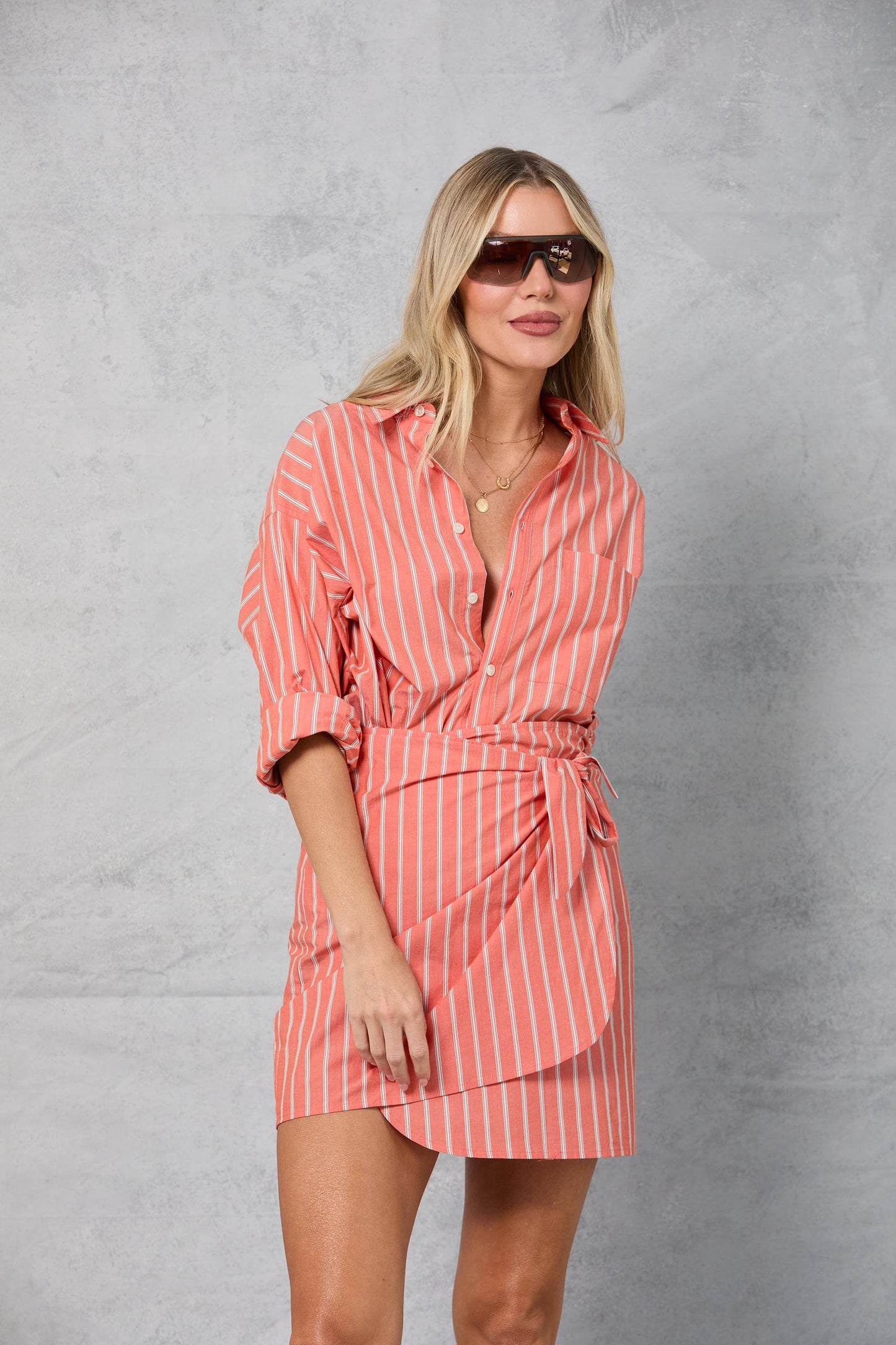 Tennis Skirt in Orange Stripe