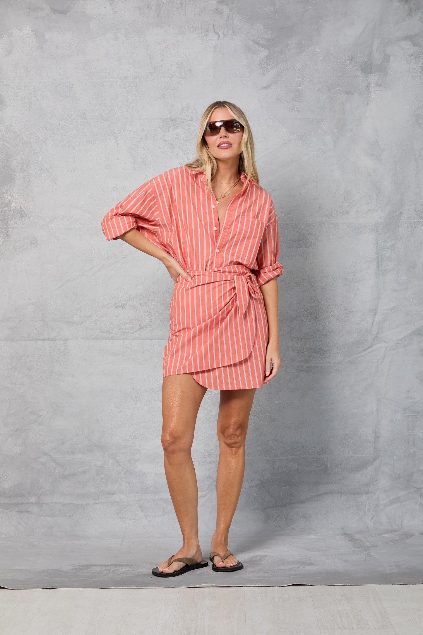 Tennis Skirt in Orange Stripe