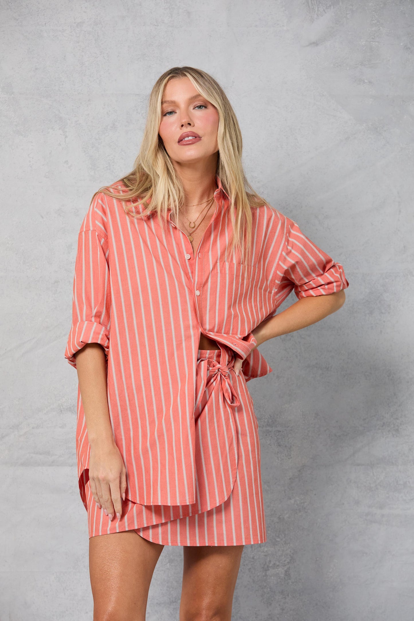 Tennis Skirt in Orange Stripe