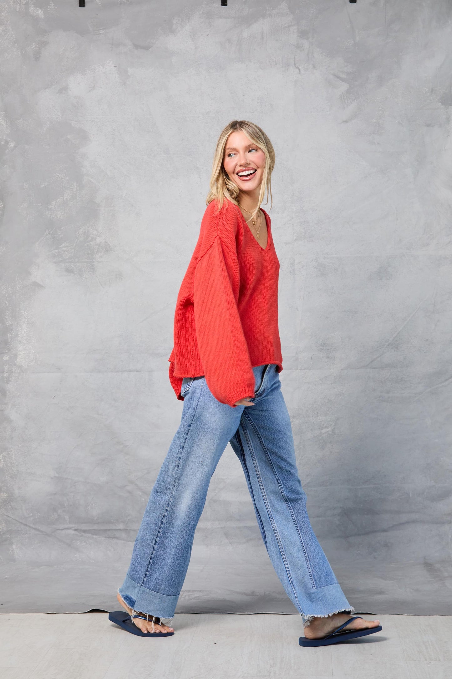 Winona Reversible Sweater in Sunset