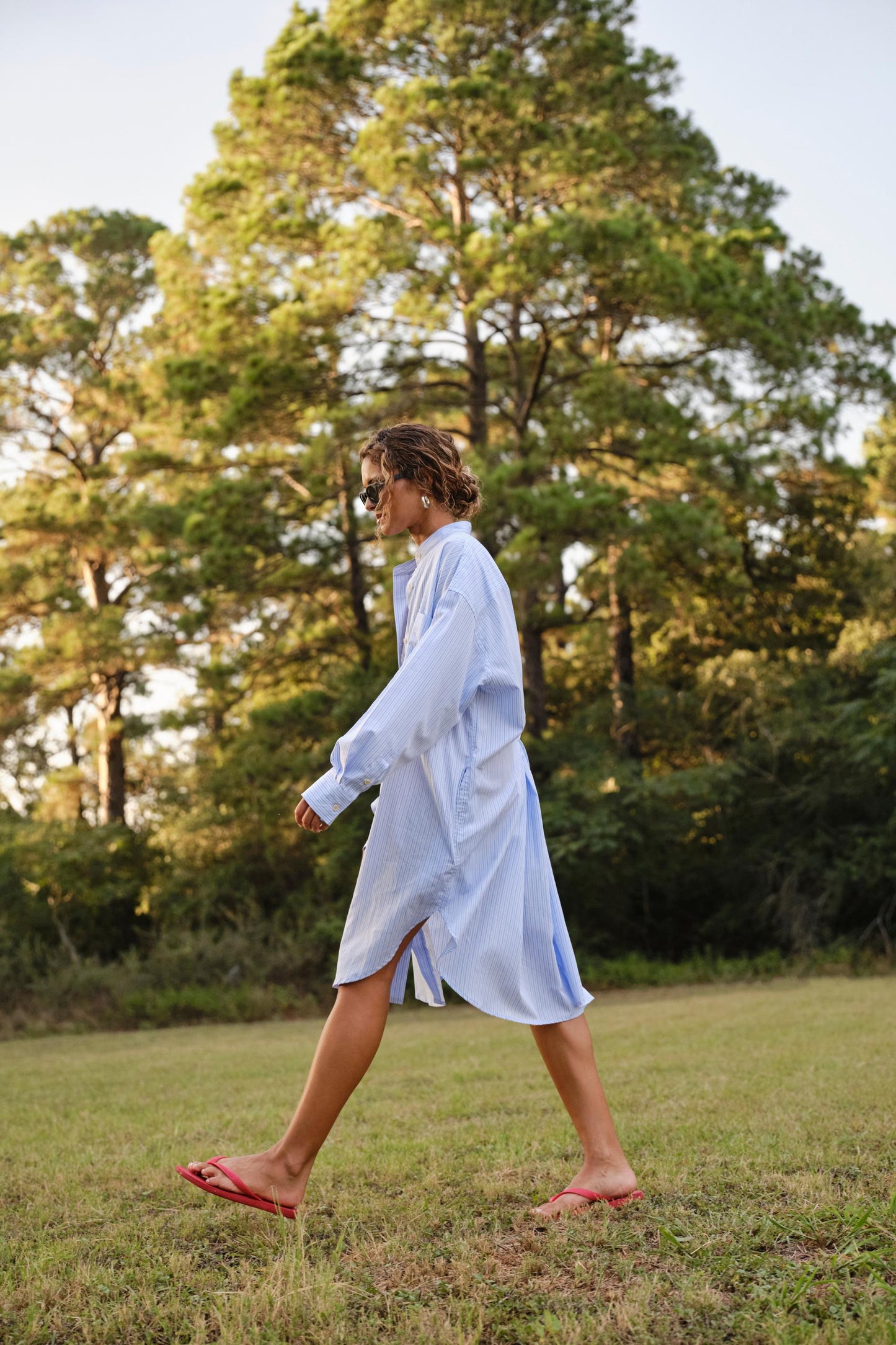 Phoebe Mini Shirt Dress in Stripe