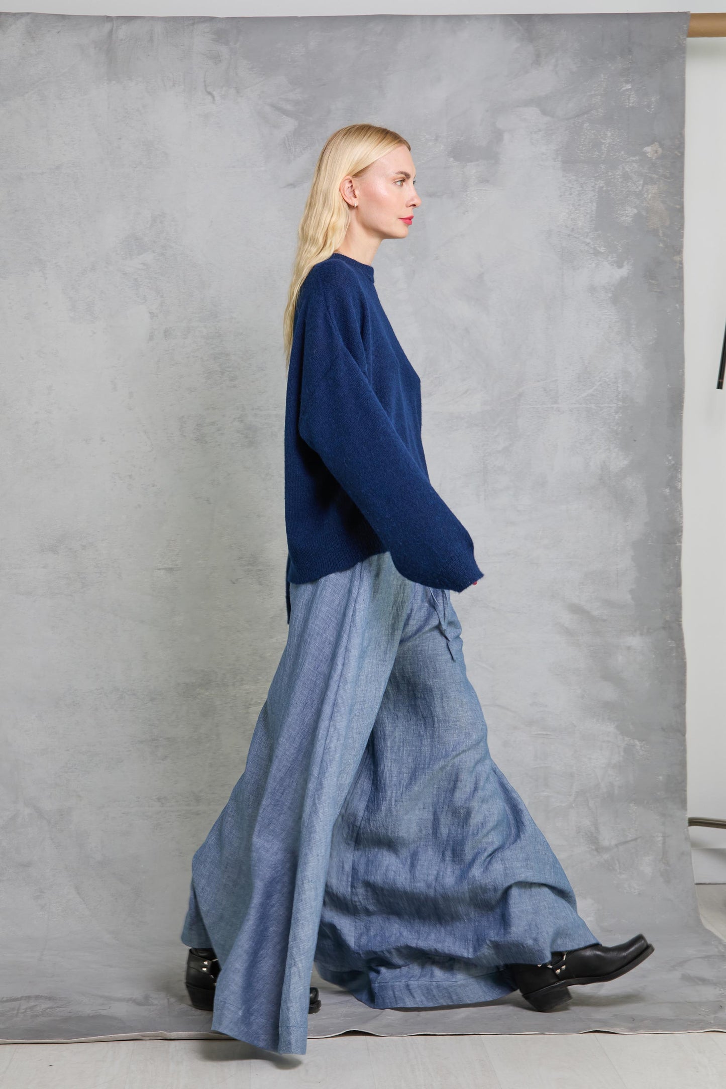 SAMPLE Palazzo Pant - Dark Chambray