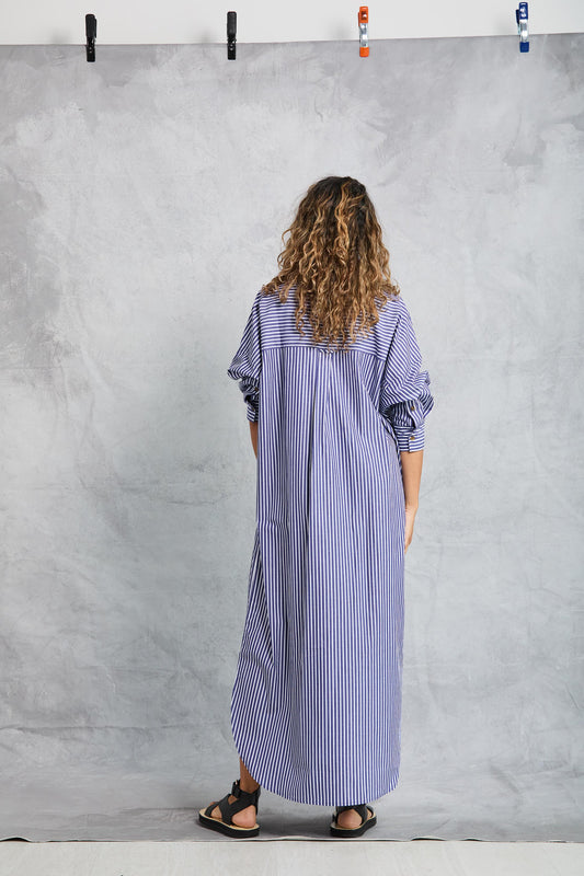 Phoebe Shirt Dress - Navy Stripe