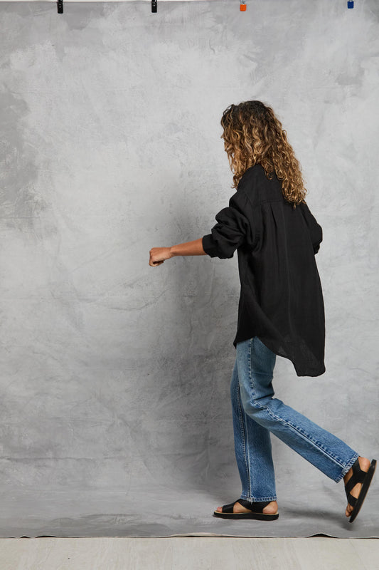 Repeat Shirt in Linen - Black