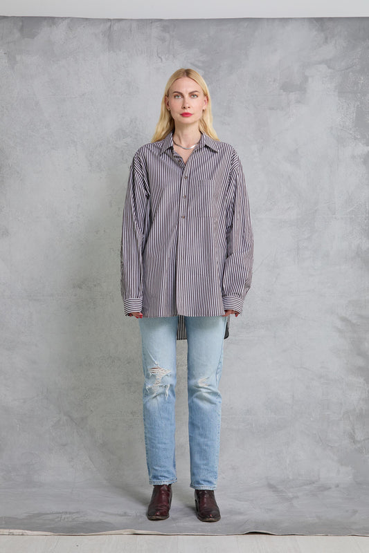 Repeat Shirt in Cocoa Stripe