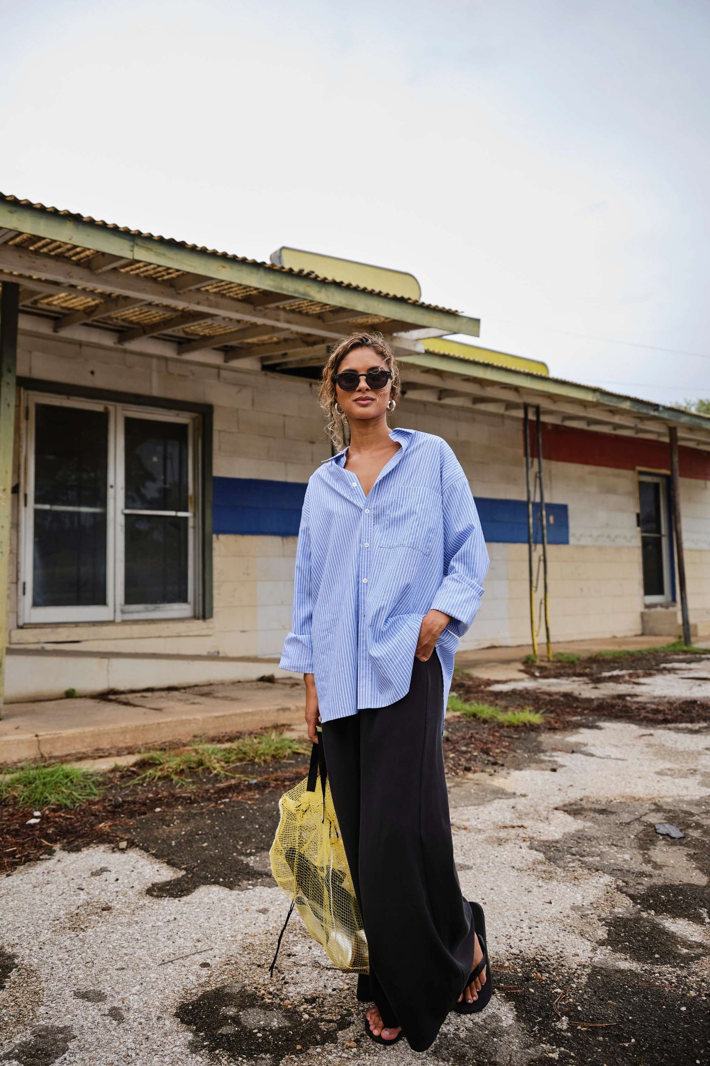 Repeat Shirt in Cotton Sky Stripe