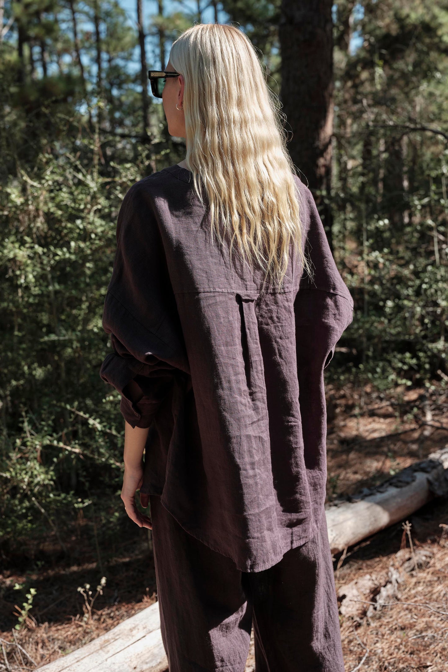 Smock Top in Linen - Raisin