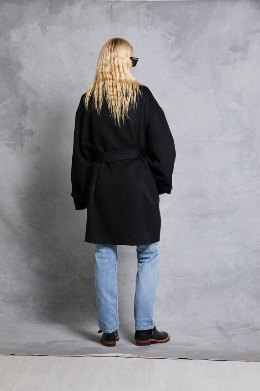 Stable Coat in Wool - Black