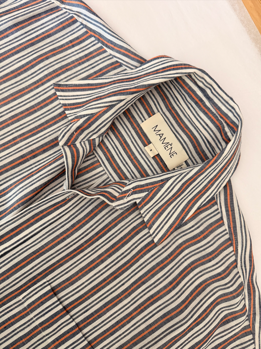 SAMPLE Florence Shirt Dress in Canopy Stripe