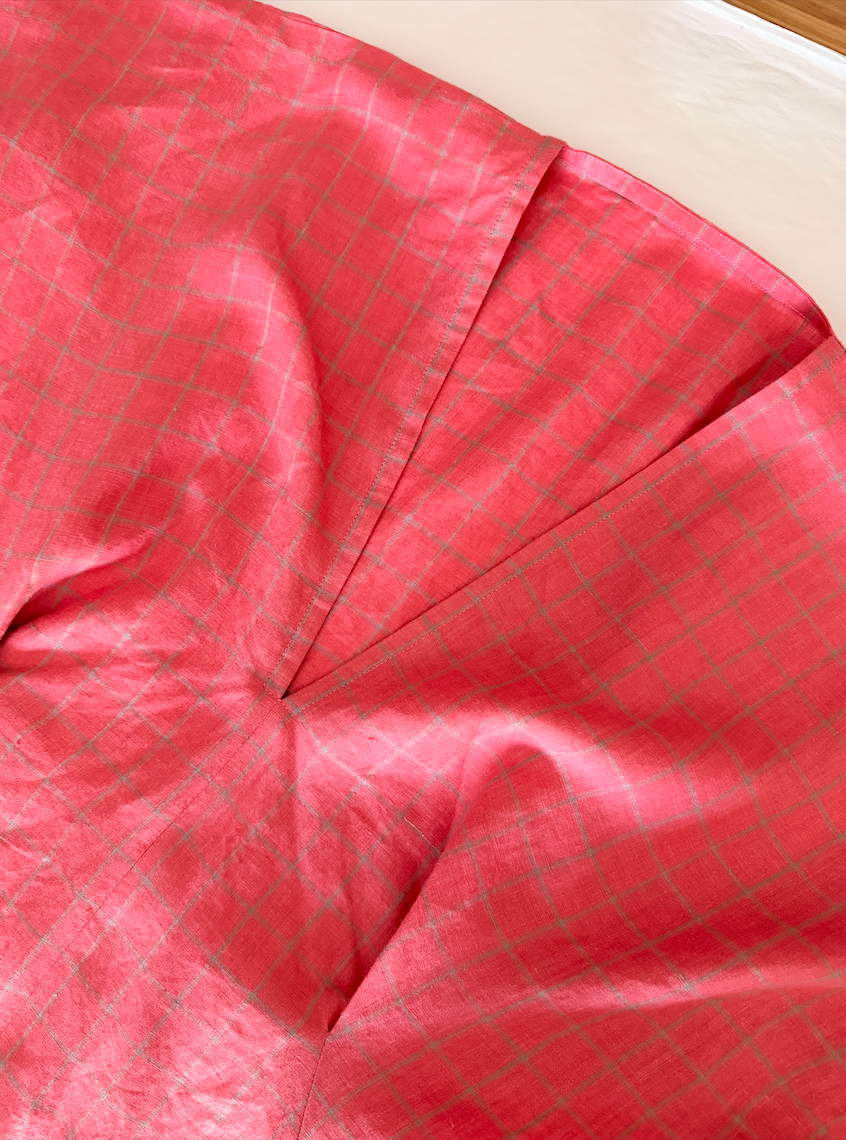 SAMPLE Throw on Dress in Linen Pink
