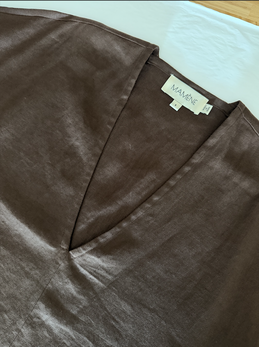 SAMPLE Linen Throw-on Top - Chocolate