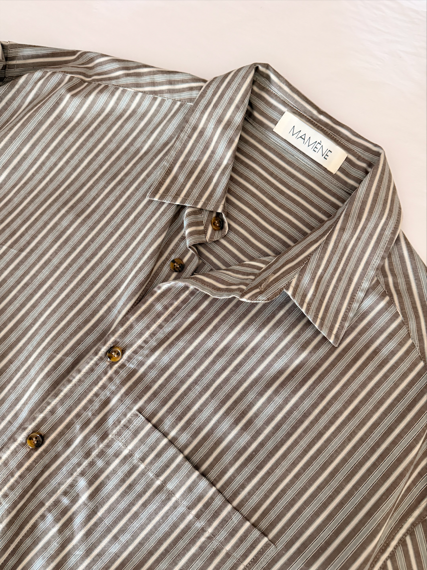 SAMPLE Repeat Shirt in Brown Stripe