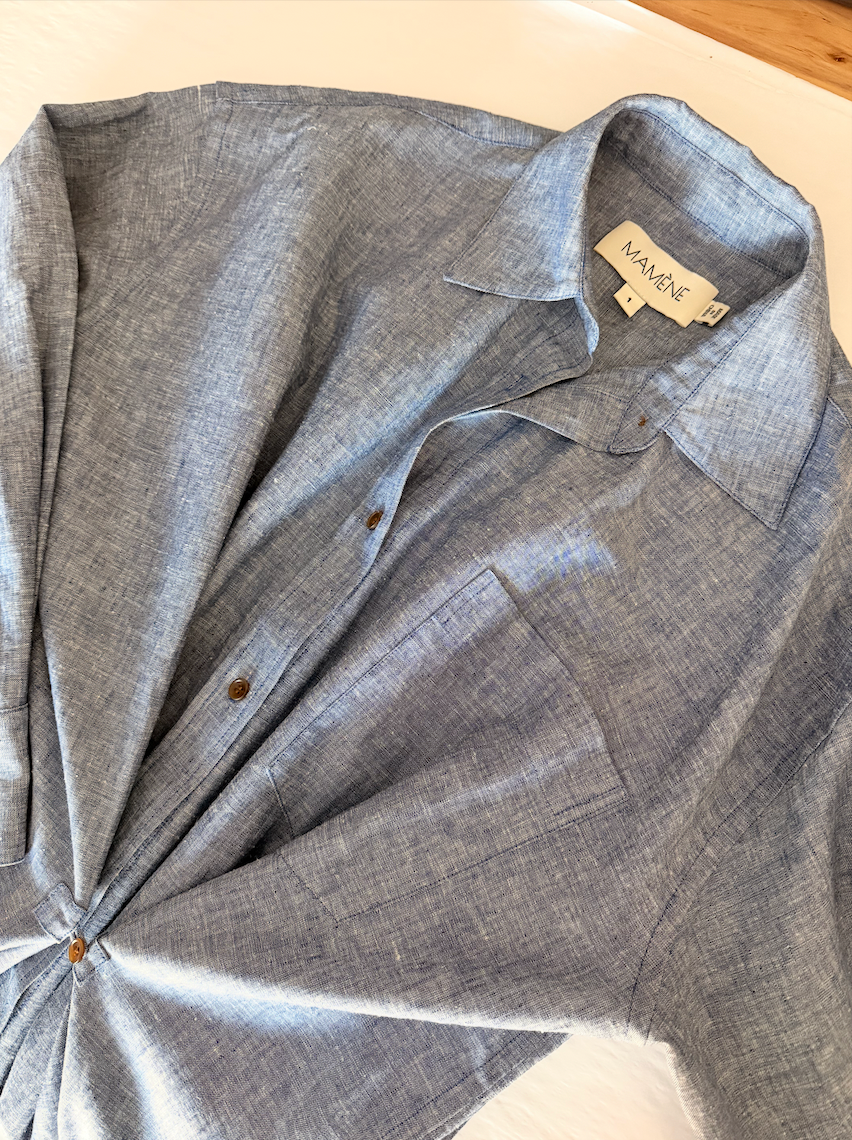 SAMPLE Diana Wrap Dress Chambray