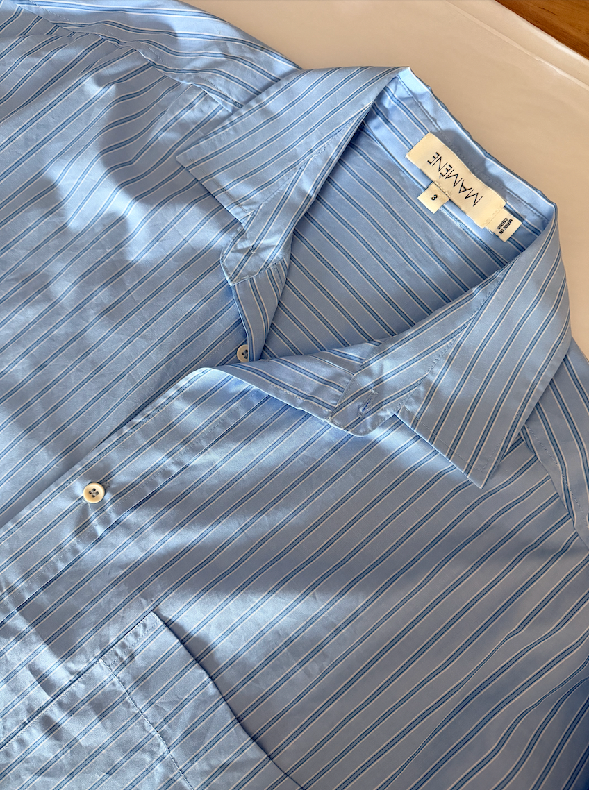 SAMPLE Phoebe Shirt Dress Aqua Stripe