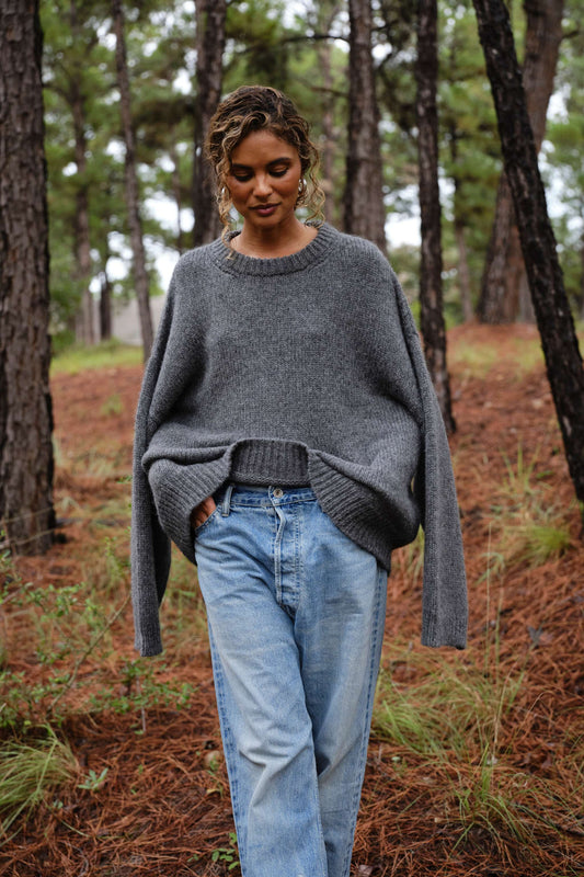 Boyfriend Sweater in Charcoal