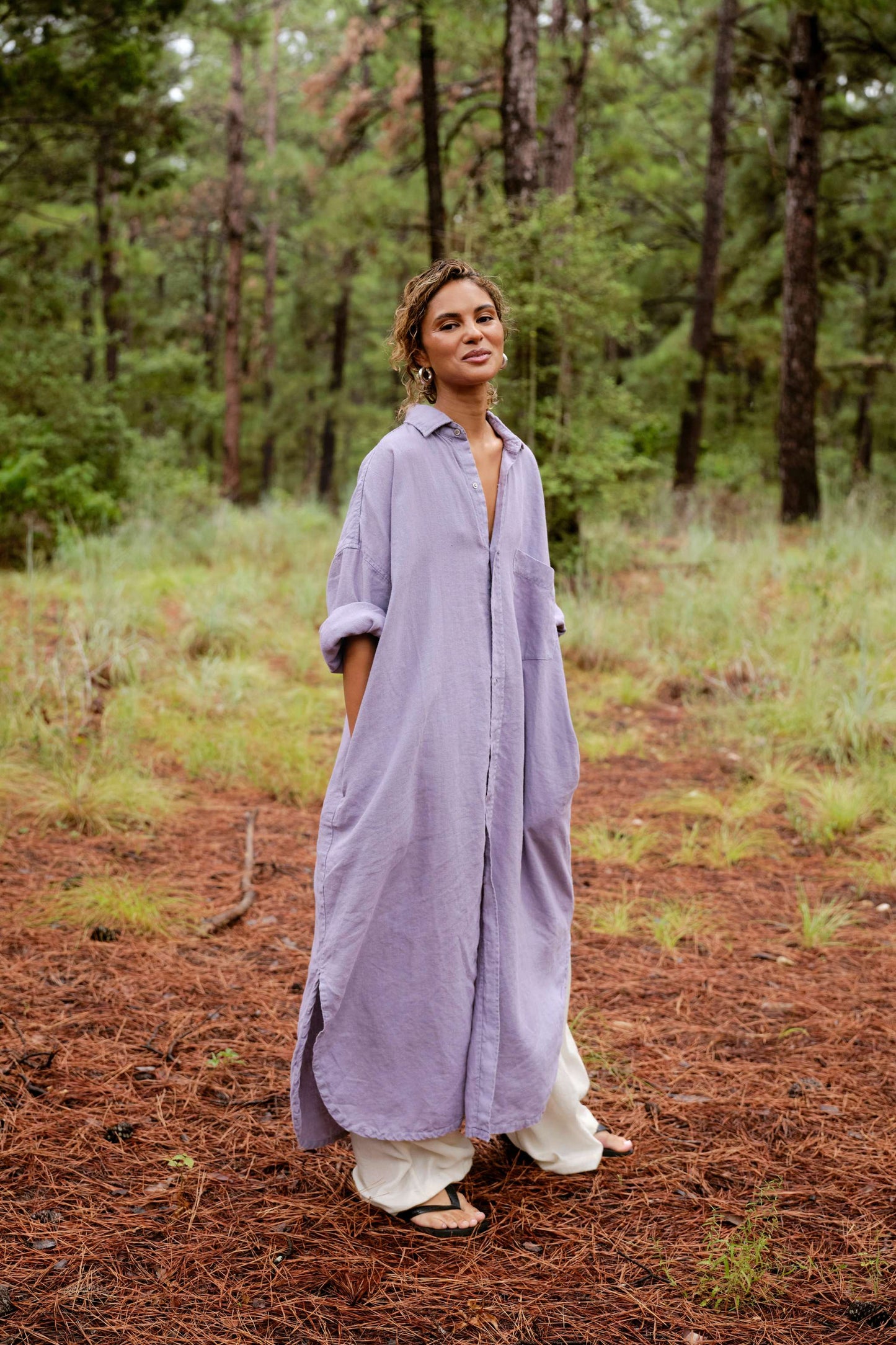 Florence Shirt Dress - Lilac