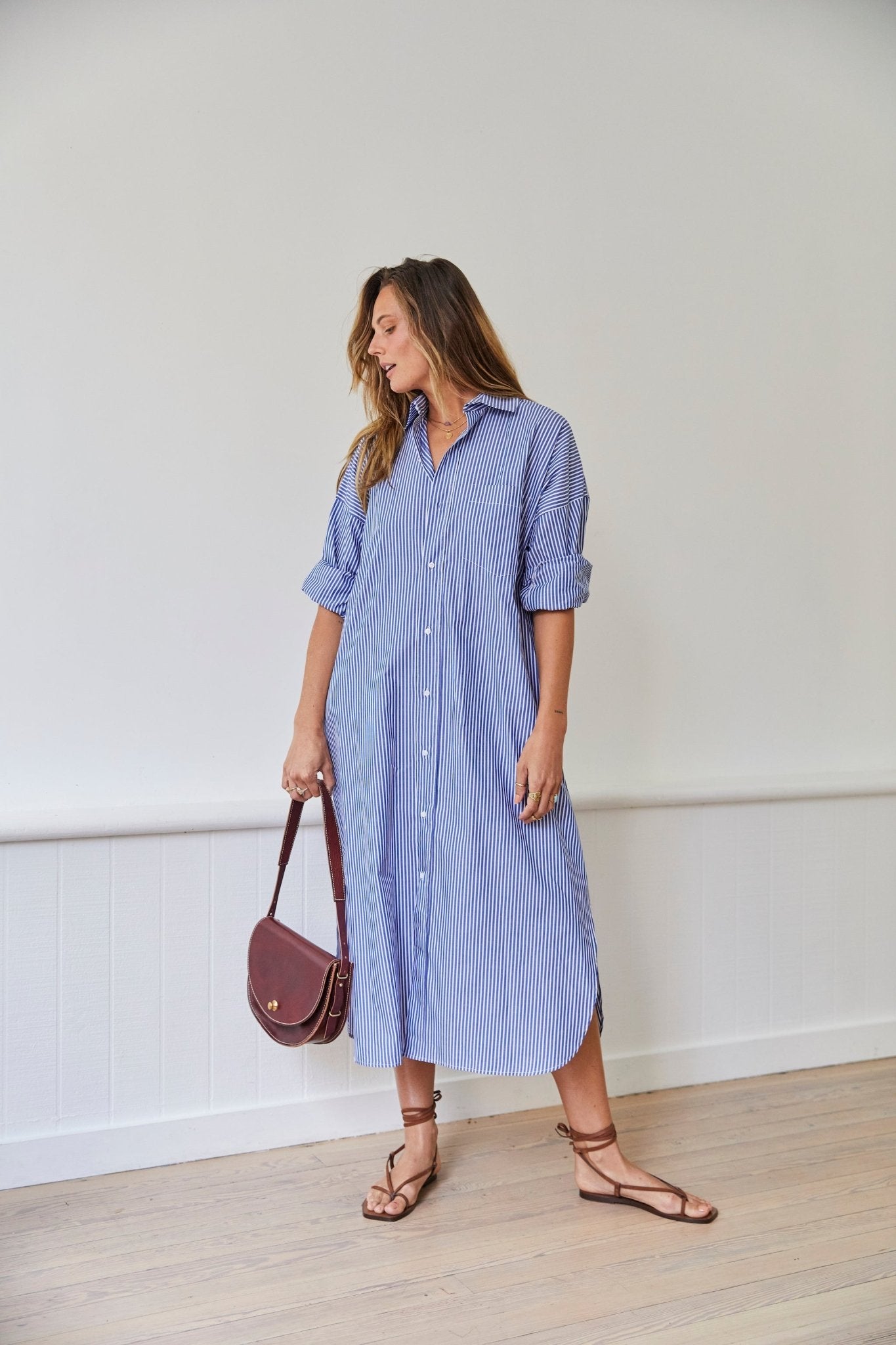 Phoebe Shirt Dress - Navy Stripe – MAMÈNE