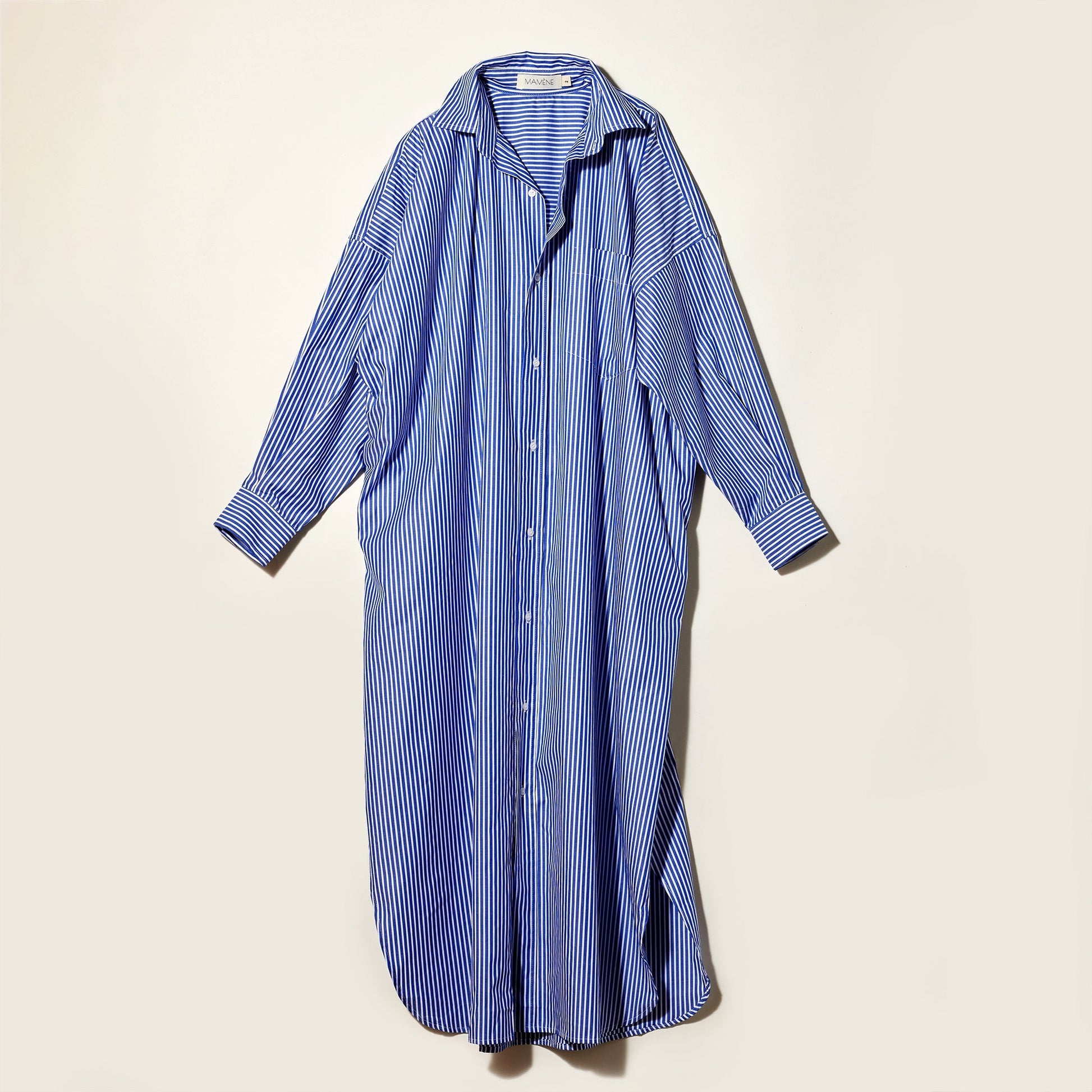 Phoebe Shirt Dress - Navy Stripe - MAMÈNE